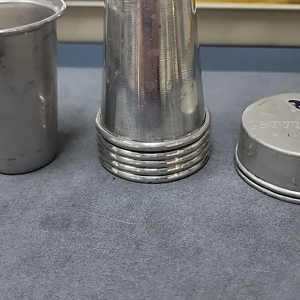 Vintage Gettysburg Tennessee Shot Glasses  Metal 5 Cups